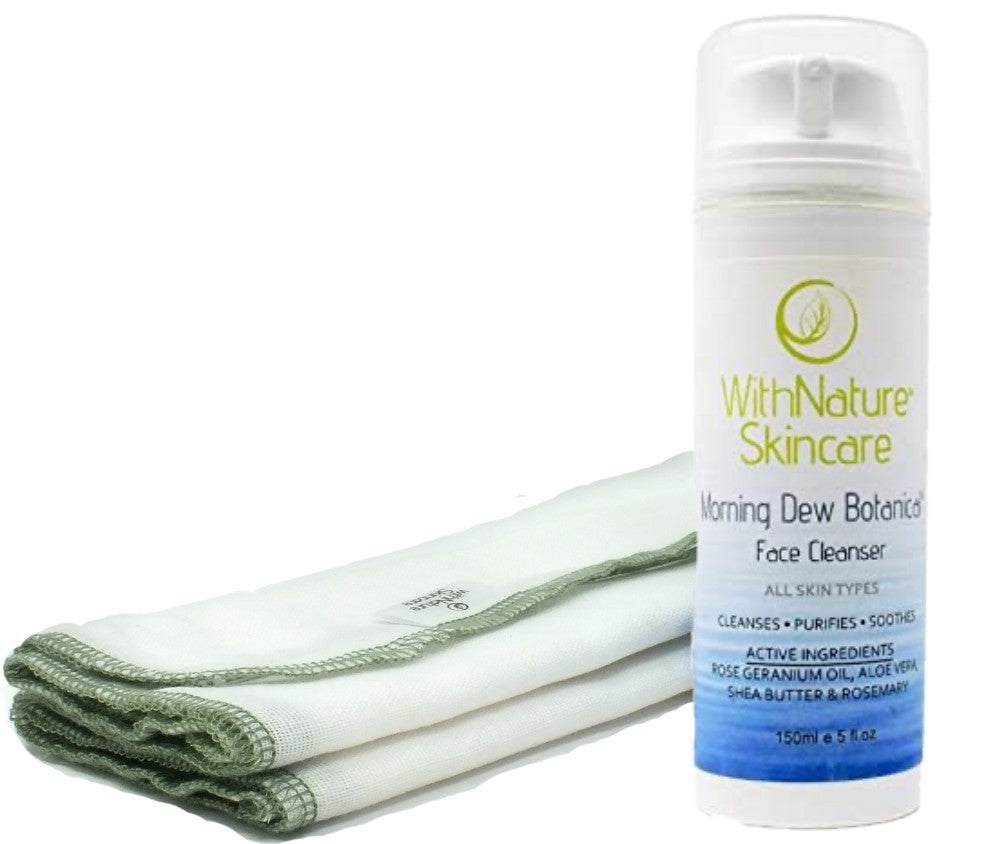 Morning Dew Botanical Cleanser (150ml) + 2 free Muslin Face Cloths