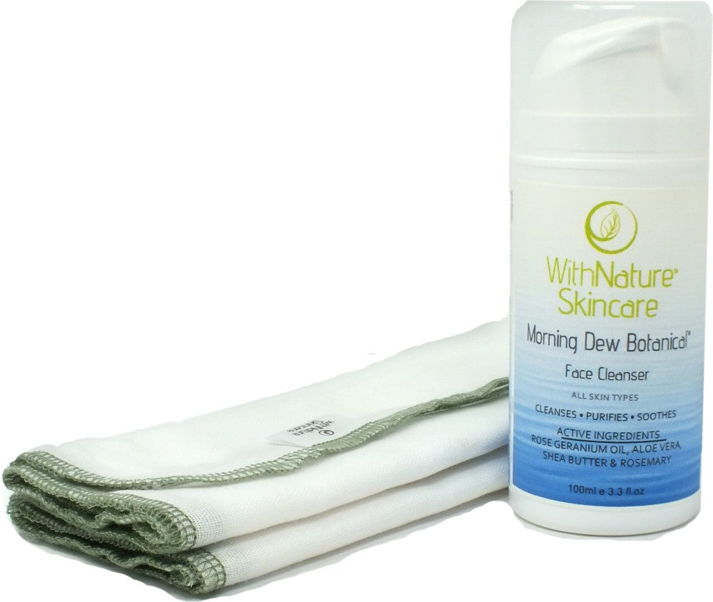 Morning Dew Botanical Cleanser (100ml) + 2 free Muslin Face Cloths