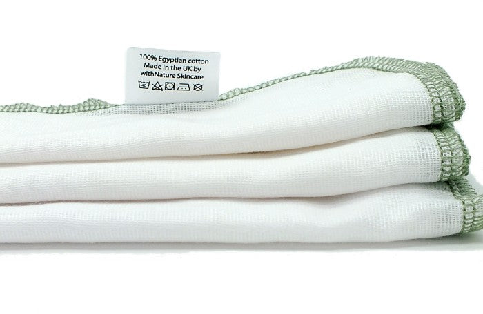 Pure & Gentle Muslin Face Cloths (Pack of 3)